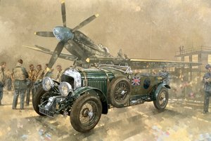 Bentley og Spitfire (olje på lerret)