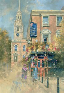 Crown Tavern, Clerkenwell, 2000 (olje på lerret) av Peter Miller
