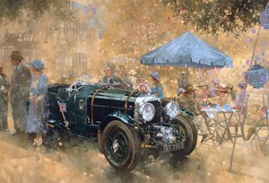 Hagefest med Bentley (olje på lerret) av Peter Miller