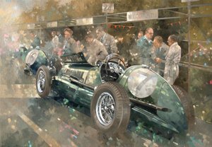 R. Parnells Maserati (olje på lerret)