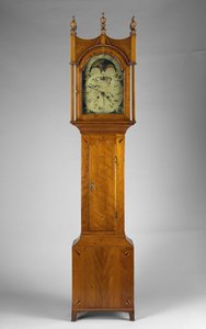 Tall Case Clock, ca. 1815 (lønn, kirsebær, messing og jern)