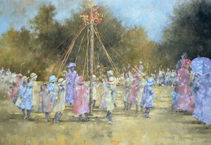 Maypole (olje på lerret)