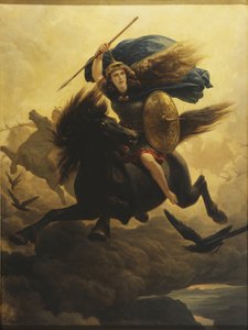 Les valkyries - The Walkueren (Valkyrien), av Arbo, Peter Nicolai (1831-1892). Olje på lerret
