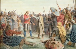 Olav Tryggvason er valgt til konge av Oreting av Peter Nicolai Arbo