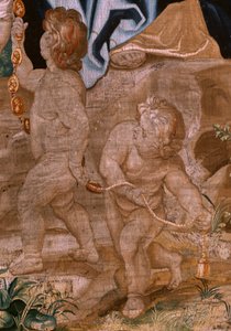 flamsk billedvev. Serien Nattverdens triumf. Arvefølgen av pavene (La sucesión de los papas). Attende billedvev i serien. Modell Peter Paul Rubens. 1626-1628. Produksjon Jan II Raes, Hans Vervoert, Brussel av Peter Paul (after) Rubens