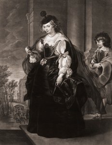 Helena Fourment eller Helene Fourment. Portrett. av Peter Paul (after) Rubens