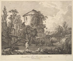 Second View of Charenton nær Paris, midten til slutten av 1700-tallet. av Peter Paul Benazech