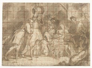 Tilbedelse av hyrdene av Peter Paul Rubens (school of)