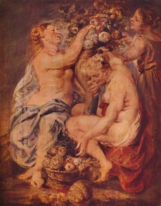 Ceres and Two Nymphs with a Cornucopia, c1617 av Peter Paul Rubens