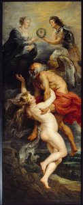 Cycle of Medicis: "" The Triumph of the Verite""" Kong Ludvig XIII og dronning Mary av Medici representert på toppen av allegoriene om Tid og Verite. Maleri av Pierre Paul (Pierre-Paul) Rubens (eller Peter Paul eller Petrus Paulus) (1577-1640) (ec.flam.) av Peter Paul Rubens