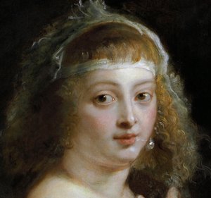 Detalj av Helene Fourment i en pelskappe av Peter Paul Rubens