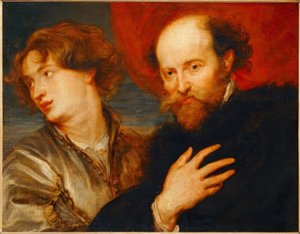 Idealisert dobbeltportrett av van Dyck og Rubens av Peter Paul Rubens