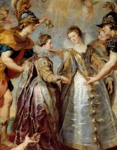 Utveksling av de to prinsessene av Frankrike og Spania på Bidassoa-elven i Hendaye, 9/11/1615 Allegorisk representasjon av ekteskapet mellom Anne av Østerrike og Louis XIII på den ene siden, mellom Isabella av Frankrike (1602-1644) og Filip IV på den andre av Peter Paul Rubens