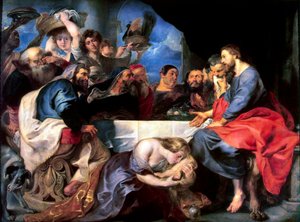 Fest i huset til fariseeren Simon, mellom 1618 og 1620. av Peter Paul Rubens
