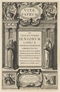 Frontispice for "Lives of the Fathers" av Heribert Rosweyde, gravert av Theodor Galle av Peter Paul Rubens
