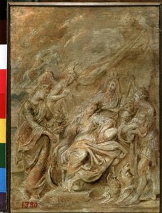 Fødsel av Dauphin Louis XIII (1601-1643) (Birth of the Dauphin Louis XIII). Maleri av Peter Paul (Pierre-Paul) Rubens (eller Peter Paul eller Petrus Paulus) (1577-1640). Olje på tre, 33,6 x 24 cm av Peter Paul Rubens