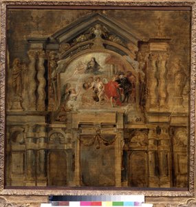 Apoteosen til spedbarnet Isabella av Spania (1566-1633) (The apoteosis of the infanta Isabella). Maleri av Peter Paul (Pierre-Paul) Rubens (eller Peter Paul eller Petrus Paulus) (1577-1640). Olje på tre, 69 x 70 cm av Peter Paul Rubens