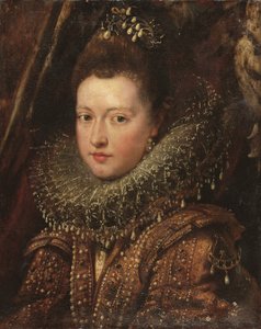 Portrett av prinsesse Margherita Gonzaga, bystelengde - et fragment (olje på lerret) av Peter Paul Rubens