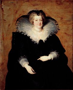 Portrett av dronningen av Frankrike Marie de Medicis (olje på lerret av Peter Paul Rubens