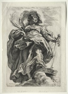 St. Catherine i skyene av Peter Paul Rubens