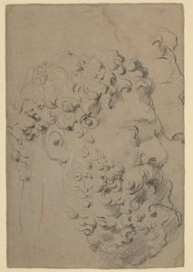 Studier av hodet og profilen til Farnese Hercules sett fra et lavere synspunkt av Peter Paul Rubens