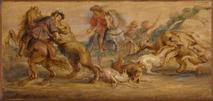 Studie for The Bear Hunt for Alcázar, Madrid, ca. 1639. av Peter Paul Rubens