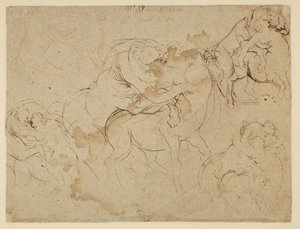 Studie av mannsfigurer og kvinnelige kentaurer (Centaurides) (verso) av Peter Paul Rubens