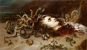 Tete de Meduse - Leder av Medusa - Pieter Paul Rubens (1577-1640). Olje på lerret, ca. 1617-1618. Mål: 68,5x118 cm. Kunsthistorisk museum, Vienne av Peter Paul Rubens