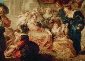 The Garden of Love (detalj av gruppen med Rubens kone, Hél ène Fourment), ca. 1638 av Peter Paul Rubens