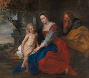 Den hellige familie med papegøyen av Peter Paul Rubens