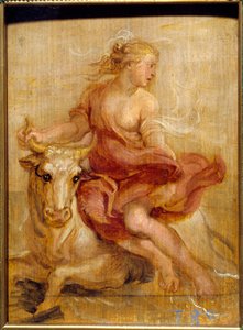 Bortføringen av Europa Blodtegning av Pierre Paul (Pierre-Paul) Rubens (eller Peter Paul eller Petrus Paulus) (1577-1640) Søn. 0,18x0,13 m Madrid Prado-museet av Peter Paul Rubens