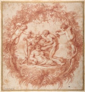 Utformingen av Tazza Farnese (rødt kritt med gouache på papir) av Peter Paul Rubens