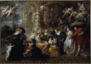 Kjærlighetens hage - olje på lerret av Peter Paul Rubens
