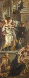 Tre kvinnelige vitner. Skisse for Høyaltertavle, St Bavo, Gent, 1612 av Peter Paul Rubens