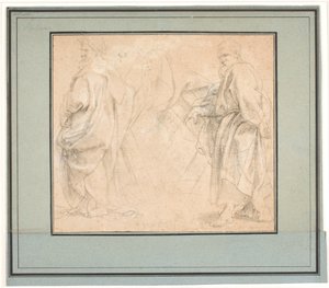 To studier for St. Andrew og en studie for en eldgammel prest (Melkisedek?) av Peter Paul Rubens