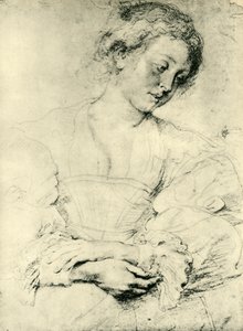 Ung kvinne med foldede hender, 1629-1630, 1943. av Peter Paul Rubens