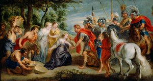 David møter Abigail, ca. 1620-5