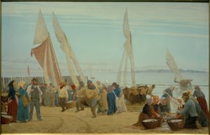 I morgen hos Hornbæk. Fiskerne kommer i land av Peder Severin Krøyer