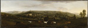 Utsikt over Chatsworth fra sør-vest (olje på lerret) av Peter Tillemans