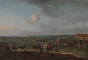 The Round Course på Newmarket, Cambridgeshire, forbereder seg til King's Plate av Peter Tillemans