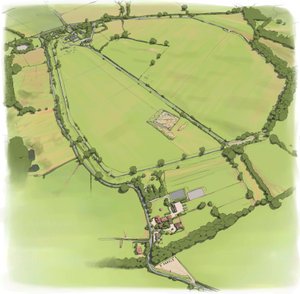 Luftfoto av Silchester Roman City Walls fra Nordvest, c2010.