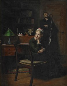 Familiescene i et interiør, 1885 av Peter Vilhelm Ilsted