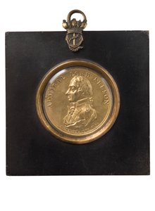 Portrettplakett av admiral Lord Nelson, ca. 1805 (forgylt bronse) av Peter Wyon