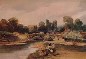 A Village on a River, c1824, 1935 av Peter de Wint