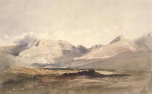 PD.135-1950 Fjellscene, Westmorland (akvarell) av Peter de Wint