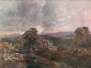 Sackbridge Hall, nær Lowther, c1928 av Peter de Wint
