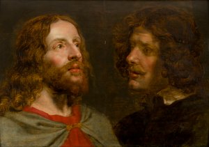 Kristus og St. Johannes evangelisten, ca. 1629-90 (olje på panel)