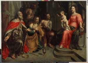""Synderne før jomfruen"" (Synderne før jomfruen) Maleri av Peeter (Peter) van Lint (1609-1690) 1600-tallets statlige friluftsmuseum Palace Gatchina, St. Petersburg