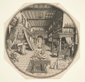 Heinrich Khunrath, alkymist fra Leipzig, i biblioteket hans av Peter van der Doort