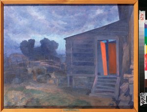 Blue Landscape (Blue Landscape) - Maleri av Pyotr (Piotr, Petr) Savvich Utkin (Utkin) (1877-1934), olje på lerret - russisk kunst